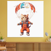 Toile Chat drôle de parachutisme (Insitu(Salon))