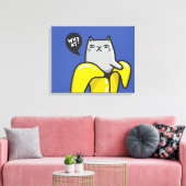 Toile Chat en banane (Insitu(Salon))
