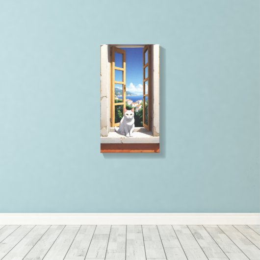 Toile Chat en Italie Canvas Wall Art (Insitu (Plancher de Bois))