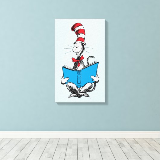 Toile Chat en lecture Casquette (Insitu (Plancher de Bois))