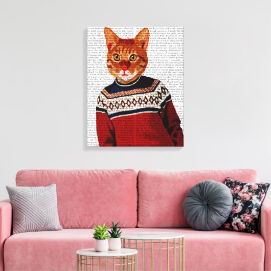 Toile Chat en pull-over (Insitu(Salon))