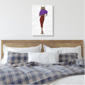 Toile Chat En Robe Rouge (Insitu(Chambre))