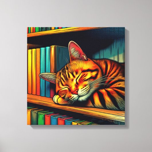 Toile Chat endormi de style bande dessinée (Recto)