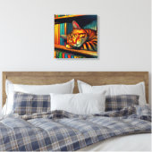 Toile Chat endormi de style bande dessinée (Insitu(Chambre))
