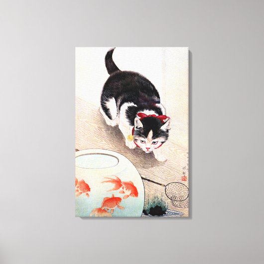 Toile Chat et bol à poissons rouges (Recto)
