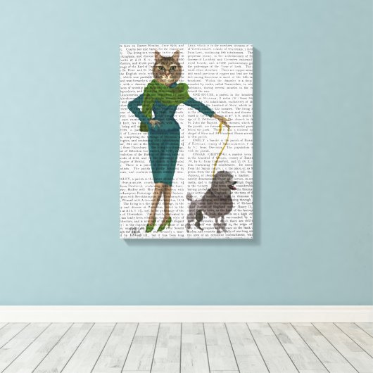 Toile Chat et caniche (Insitu (Plancher de Bois))