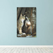Toile Chat et chaton par arbre (Insitu (Plancher de Bois))
