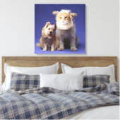 Toile Chat et chien avec masques (Insitu(Chambre))