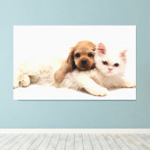 Toile Chat et chiot (Insitu (Plancher de Bois))