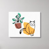 Toile Chat et le plante (Recto)