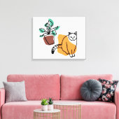 Toile Chat et le plante (Insitu(Salon))