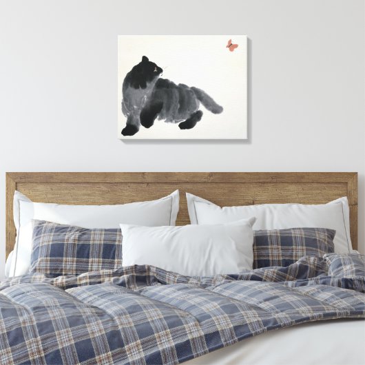 Toile Chat et papillon (Insitu(Chambre))