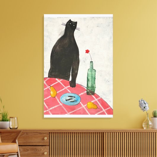 Toile Chat et poisson (Insitu(Salon))