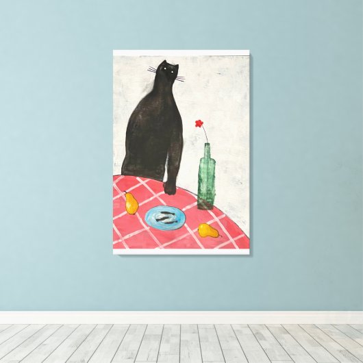 Toile Chat et poisson (Insitu (Plancher de Bois))