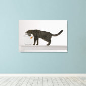 Toile Chat et poisson rouge (Insitu (Plancher de Bois))