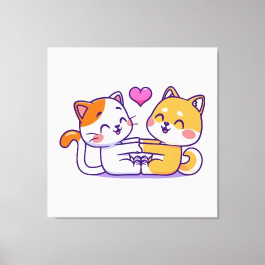 Toile Chat et Shiba Inu (Recto)