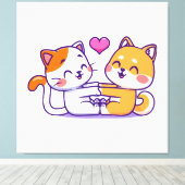 Toile Chat et Shiba Inu (Insitu (Plancher de Bois))