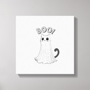 Toile Chat fantôme mignon Kitty Boo Chat Halloween Kitte