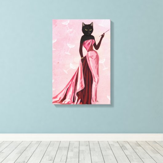 Toile Chat flamand en rose (Insitu (Plancher de Bois))