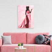 Toile Chat flamand en rose (Insitu(Salon))