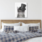 Toile Chat gris avec chapeau supérieur (Insitu(Chambre))