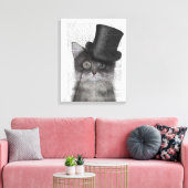 Toile Chat gris avec chapeau supérieur (Insitu(Salon))