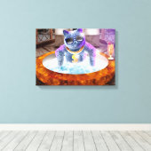 Toile Chat gris dans la baignoire (Insitu (Plancher de Bois))