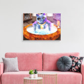 Toile Chat gris dans la baignoire (Insitu(Salon))