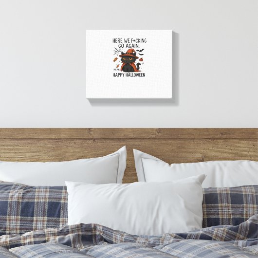 Toile Chat Grumpy Halloween T-shirt classique (Insitu(Chambre))