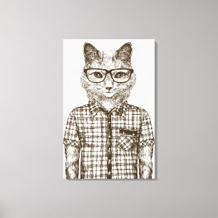 Toile Chat Hipster