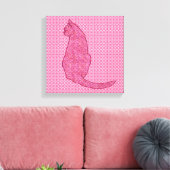 Toile Chat japonais - Fuchsia Pink Batik (Insitu(Salon))