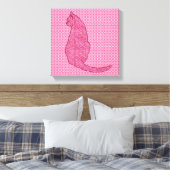 Toile Chat japonais - Fuchsia Pink Batik (Insitu(Chambre))