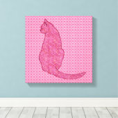 Toile Chat japonais - Fuchsia Pink Batik (Insitu (Plancher de Bois))