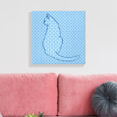 Toile Chat japonais - Kimono bleu (Insitu(Salon))