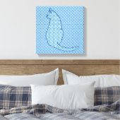 Toile Chat japonais - Kimono bleu (Insitu(Chambre))