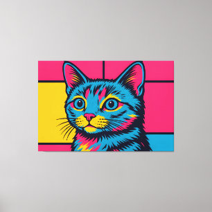 Toile Chat Kitty Pop Art Rétro