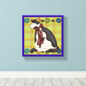 Toile Chat Kitty sur Plaid (Insitu (Plancher de Bois))