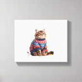 Toile Chat Leaf Automne Bonjour Automne Funny Chat Kitte (Recto)
