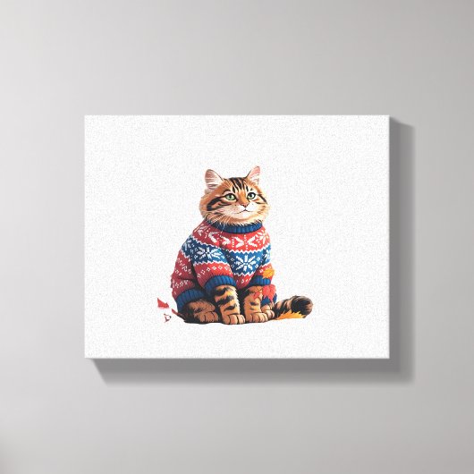 Toile Chat Leaf Automne Bonjour Automne Funny Chat Kitte (Recto)