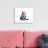 Toile Chat Leaf Automne Bonjour Automne Funny Chat Kitte (Insitu(Salon))