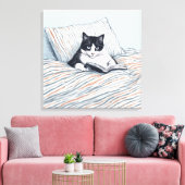 Toile chat lisant (Insitu(Salon))