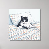 Toile chat lisant (Recto)
