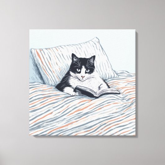 Toile chat lisant (Recto)