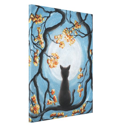 Toile Chat Lunatique Dans La Peinture De Pleine Lune Zazzle Be