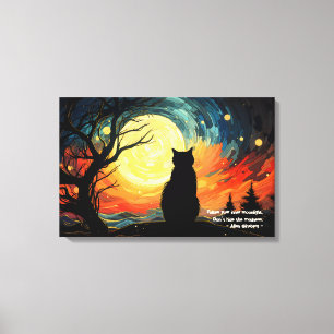 Toile Chat Lune