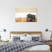 Toile Chat mangeant dans un bol (Insitu(Chambre))