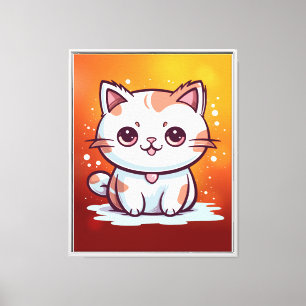 Toile Chat Mignon Clipart de Style Kawaii