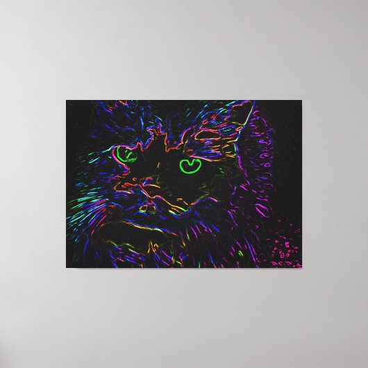 Toile Chat Neon Glow (Recto)