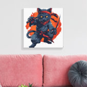 Toile Chat Ninja Discrétion (Insitu(Salon))