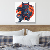 Toile Chat Ninja Discrétion (Insitu(Chambre))